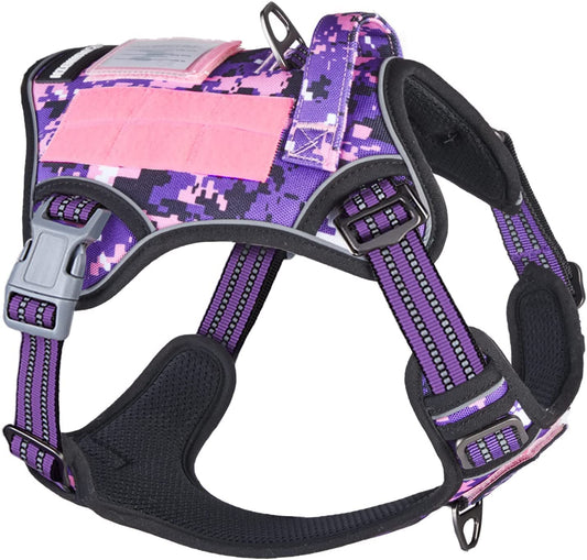 Tactical Dog Harness for Large Medium Small Dogs No Pull, Famous TIK Tok No Pull Dog Harness, Fit Smart Reflective Pet Walking Harness for Training, Adjustable Dog Vest Harness with Handle